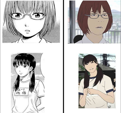 Manga vs anime faces.